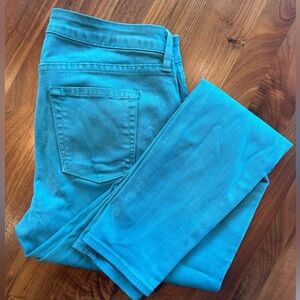 Teal mid-rise skinny jeans